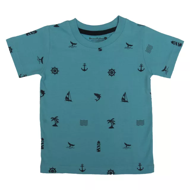 Blue T-shirt With Beach Print