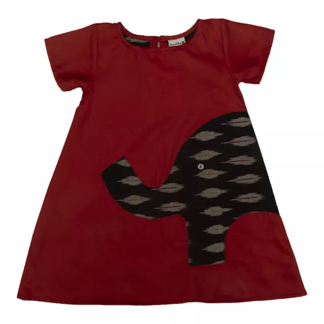 Red Frock With Elephant Applique