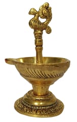 Metal Oil Lamp Diya in Peacock Design: Festive Decoration or Daily Ritual Use (12192)