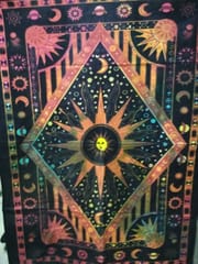 Cotton Wall Poster Sun & Solar System: Bohemian Wall Hanging Tapestry (20068)