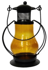 Iron T light Holder Lantern Shape: Vintage Marine Hurricane Lamp Design (12229)