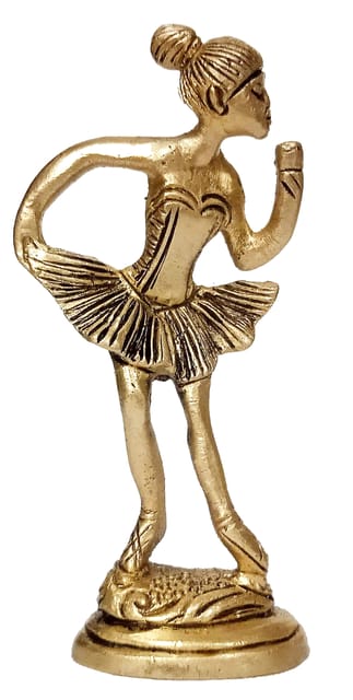 Brass Statue Ballet Dancing Girl: Ballerina In Dance Pose (12264A)