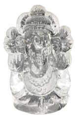 Clear Crystal Idol Ganesha (Ganapathi): Collectible Statue For Home Temple (12451B)