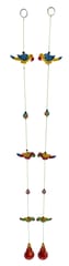 Wall Hanging With Parrots & Bells (Set Of 2): Unique Wall decor For Good Luck & Positive Energy (12463B)