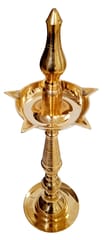 Brass Kuthu Vilakku Inauguration Oil Lamp Diya: Traditional Design?Deepam, 21 inches (11762)