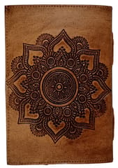 Leather Journal 'Flower Of Life': Vintage Spiritual Design Diary Notebook (12585)