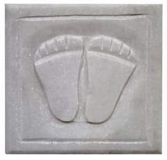 Marble Idol Padukas / Charan: Impression Of God's Footprints For Home Temple Mandir (12592)