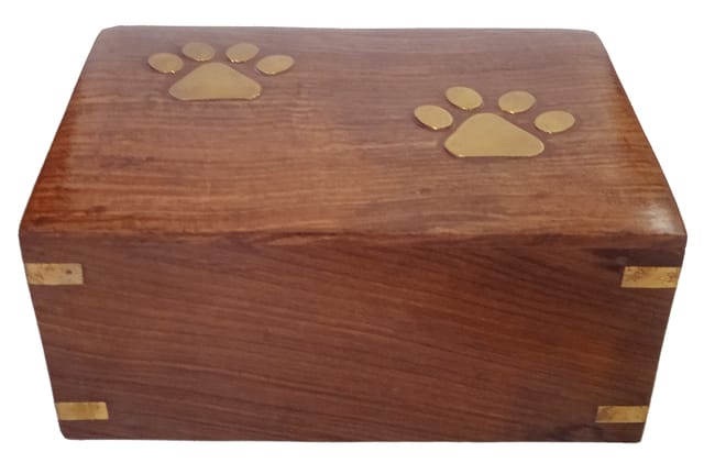 Wooden Urn For Pet Ashes: Dog Cats Cremation Burial Urns Box (12398)