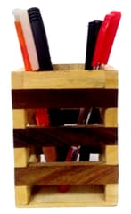 Wooden Pen Stand or Cutlery Holder or Desk Organiser: Elegant Design (11876)