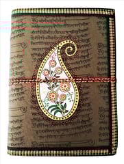 Handmade Paper Journal 'Persian Paisley': Vintage Diary Notebook With Thread Closure (11488)