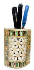 Marble Pen Holder / Stationery holder with intricate cutwork design (10577)