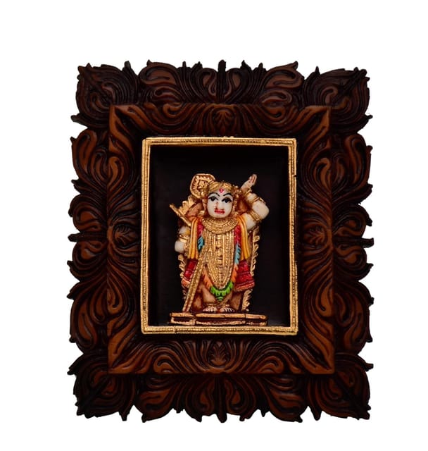 Shrinathji: Sculpted in Poly Resin for Home Temple, Office Table, Car Dashboard or Shop Puja Shelf (10798)