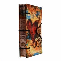 Vintage Journal (Diary Notebook) 'I Choose Joy': Naturally Treated Paper Encased In Digital Print Hard Cover With Unique Button & String Closure; Perfect Gift (11107)
