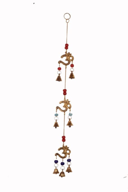 Wind Chime With Om & Bells: Unique Wall Decor For Good Luck & Positive Energy (11080)