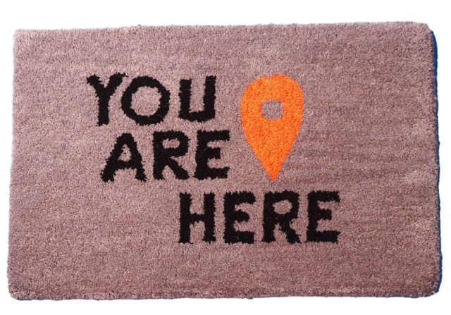 Handwoven Doormat 'You Are Here': Thick, Soft, Non-skid Floor Carpet Rug (11310a)