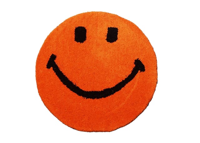 Smiling Face Door Mat: Thick, Soft, Non-skid Floor Carpet Rug (11313a)