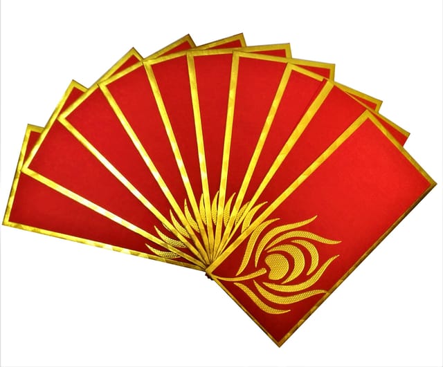 Handmade Paper Shagun Envelopes 'Holy Flower': Pack of 10 (11529)