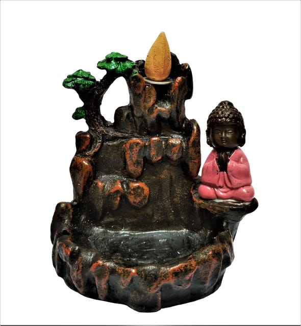 Laughing Buddha Backflow Dhoop Incense Burner Fog Fountain With 10 Free Cones (11520B)