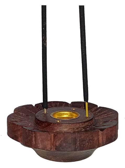 Wooden Incense Stick Holder Cum Dhoop Candle Holder: Ash Catcher (11502)