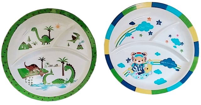 Plastic Plates 'Wild Forest': Set of 2 Dinner Plates for Children; Unique Birthday Return Gift (11714e)