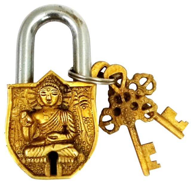 Brass Padlock: Gautam Buddha  (11758)