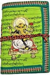 Handmade Paper Journal 'Lord Ganesha': Vintage Diary Notebook With Thread Closure (10407A)