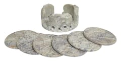 Carved Soapstone Coasters (Set Of 6): Elephant Parade (12117)