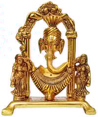 Metal Statue Ganesha with Riddhi Siddhi (12269)