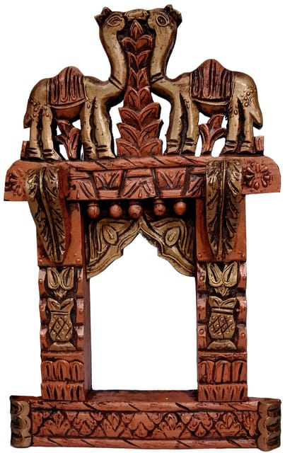 Wooden Wall Hanging Camel Jharokha, Royal Palace Window: Vintage Showpiece, Multicolor, 17 Inches (12252A)