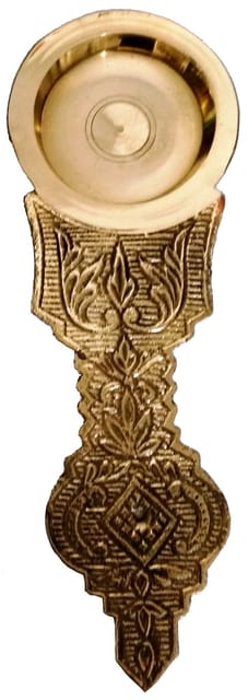 Brass Aarti Spoon: Flower Design Vintage Table D?cor (12227)