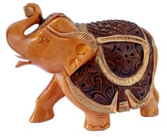 Wooden Elephant Statue: Handmade Collectible Figurine (12343)