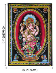 Cotton Wall Poster Ganesha: Spiritual Hanging Unframed Sheet, Multicolor (20085)