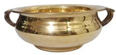 Brass Urli (Uruli, Varpu): Small Bowl for Water, Floating Candles, Flowers or Oil Lamp (12062A)