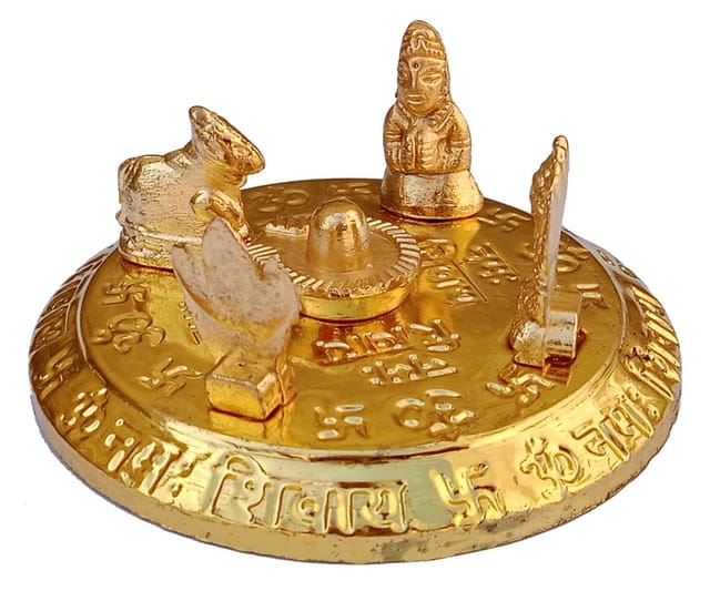 Metal Idol Shiva Parivaar: Ganesha, Parvati, Karthikeya And Nandi Around Shivaling (12529)