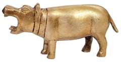 Brass Hippopotamus Hippo Statuette: Collectible Art Showpiece (12612)