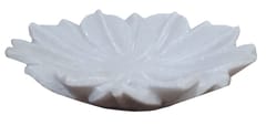 Marble Plate In Lotus Flower Design: Vintage Decor Showpiece, 6 Inch (12593)