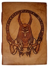 Leather Journal 'Khnum, God Of Water': Vintage Egyptian Design Diary Notebook (12583)