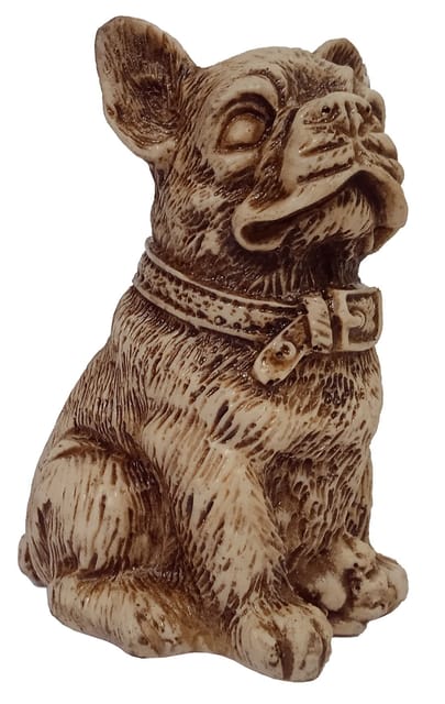Purpledip Resin Dog Bulldog: Collectible Statue In Stone Finish, Adorable Showpiece (12010A)