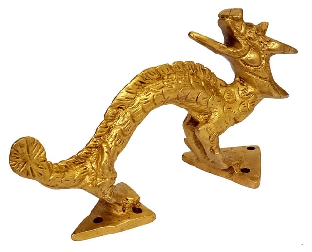 Brass Door Window Handle 'Mythical Dragon': Mystic Oriental Theme Hardware For Home Or Restaurant  (11425A)