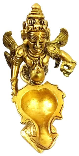 Brass Garuda Aarti: Rare Collection Vishnu Vahana Varadaraja Perumal Oil Lamp Diya (11754)