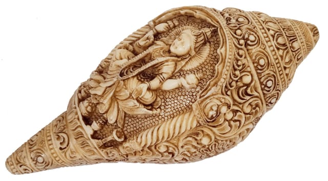 Resin Idol Shankh (Shankha) Lakshmi: Intricate Design Collectible Statue (12508B)