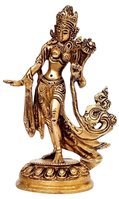 Brass Idol Standing Tara: Meditation Deity In Buddhism, Mother Of Liberation (12653)