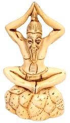 Resin Statue Yoga Guru in Bhadrasana or Butterfly Stretch Exercise Pose: Stone Finish Decor Gift (11786A)