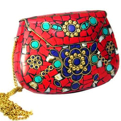Mosaic Clutch "Red & Blue" (purse05)
