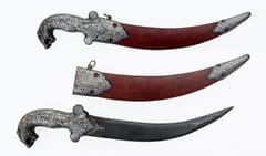 Leather scabbard Decorative dagger with tiger head (a92)