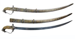 Gold work & camel bone Decorative Sword (a24)