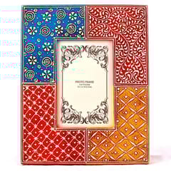 Painted & embossed wooden photo frame "Colors" pf48