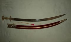 Royal Rajputana Sword with Iron Blade and Velvet Scabbard (a28)