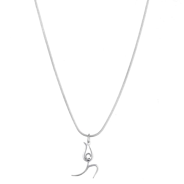 Pendant Necklace "Yoga Pleasures": Handmade Sterling Silver Chain Pendant (30038)