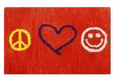 Handwoven Doormat 'Peace Love Joy': Thick, Soft, Non-skid Floor Carpet Rug (11311b)